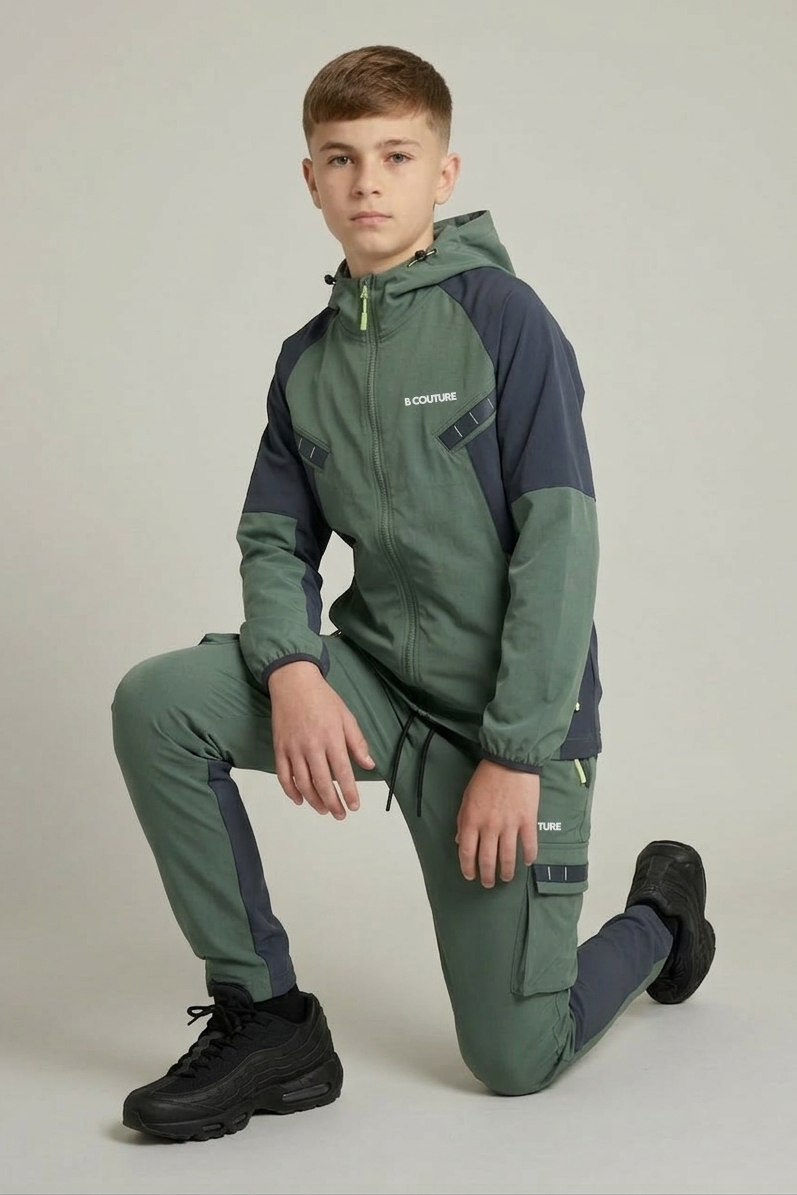 Porter Boys Windbreaker Tracksuit - Gun Metal