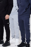 Campbell 3-Pack Cargo Fleece Joggers - Black/Navy/Grey