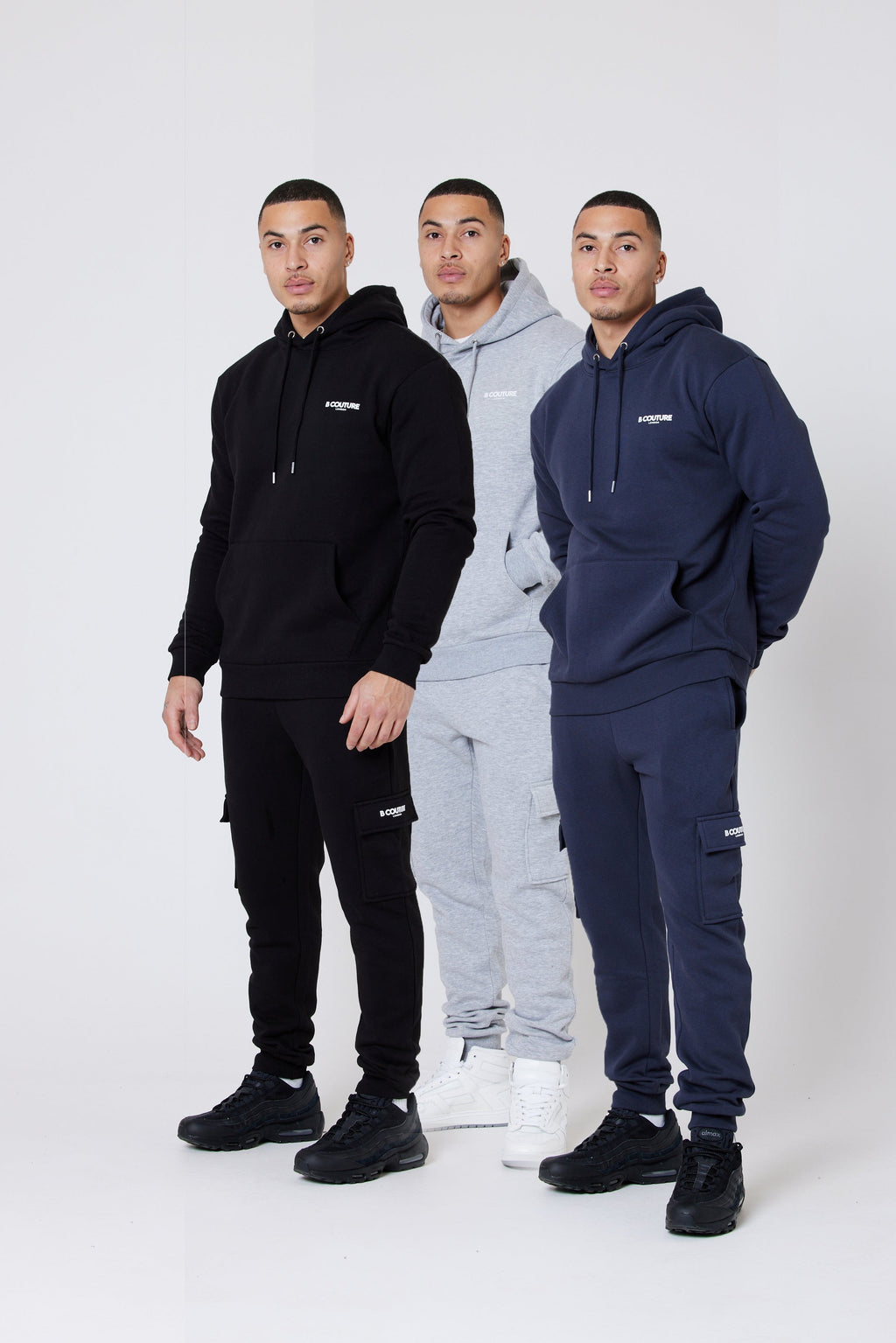 Campbell 3-Pack Cargo Fleece Joggers - Black/Navy/Grey