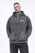 Heavyweight Oversized Couture Dept 1/4 Zip Hoodie - Charcoal