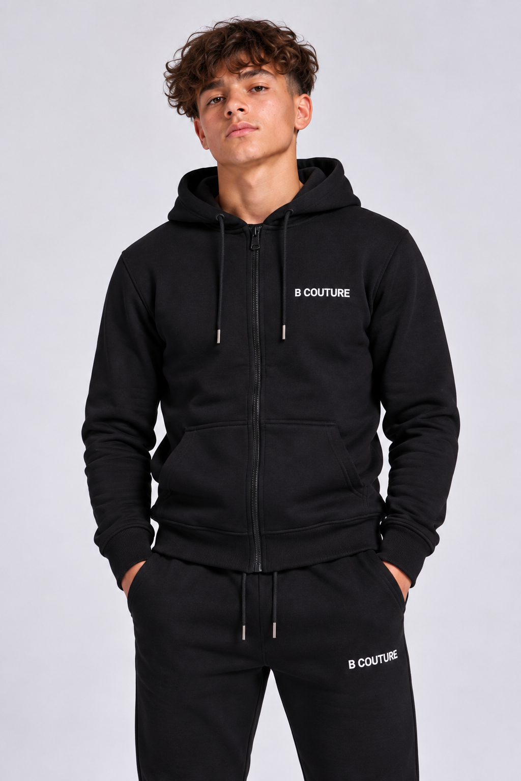 Core Boys Zip Fleece Tracksuit - Black