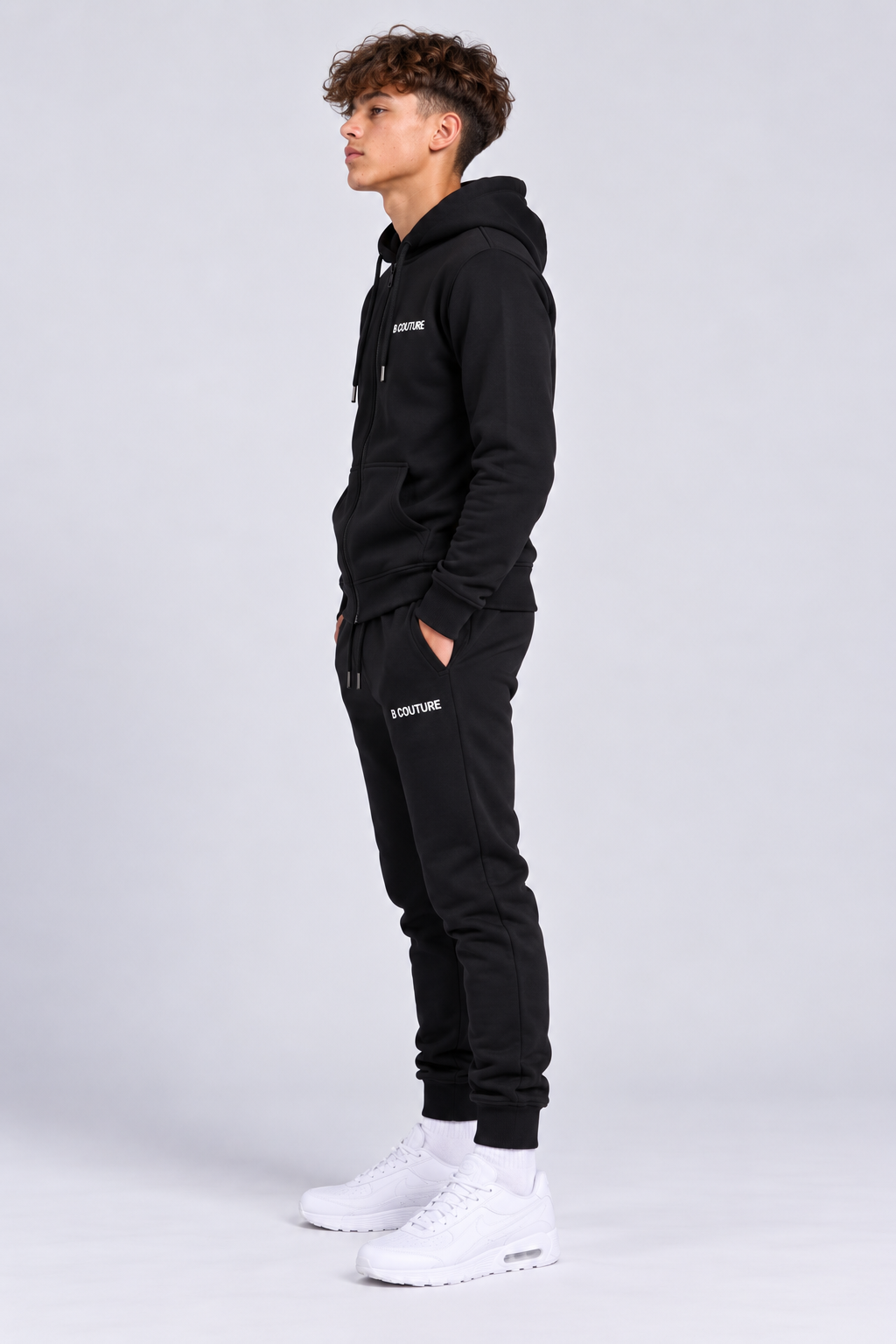 Core Boys Zip Fleece Tracksuit - Black
