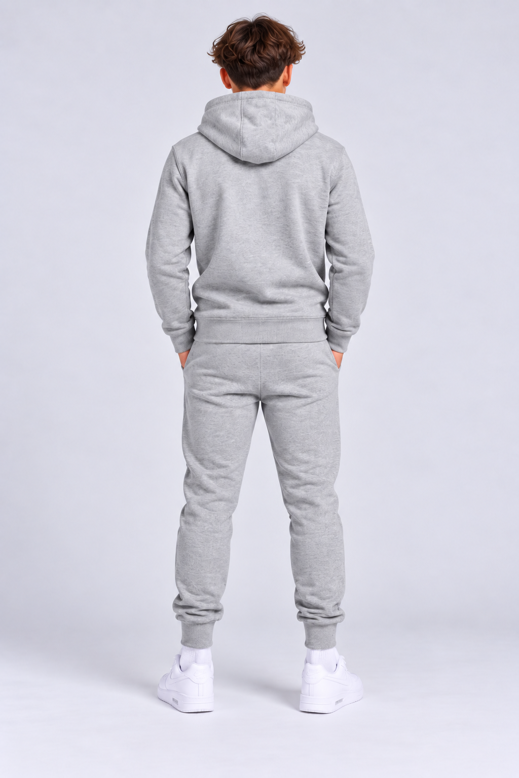 Core Boys Zip Fleece Tracksuit - Grey Marl