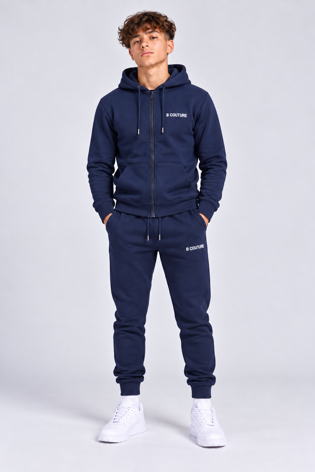 Core Boys Zip Fleece Tracksuit - Navy