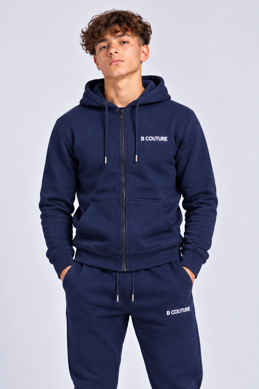 Core Boys Zip Fleece Tracksuit - Navy