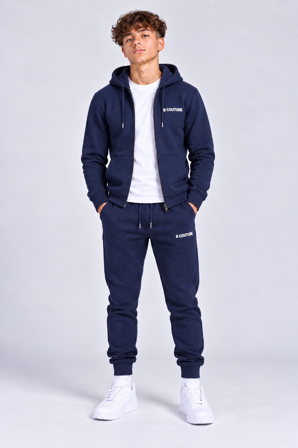 Core Boys Zip Fleece Tracksuit - Navy