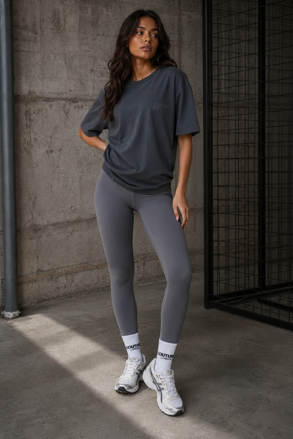 Echo High-Waisted Leggings  - Dark Grey