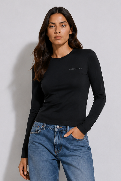 4-Pack Fitted Long Sleeve Stretch Cotton T-Shirts