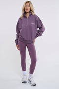 Active Studio Leggings & Half-Zip Sweatshirt - Grape