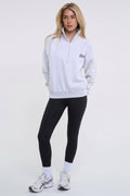 Active Studio Leggings & Half-Zip Sweatshirt - Grey Marl/Black