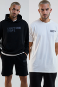 Horizon Shorts, Hoodie & T-Shirt Set - Black