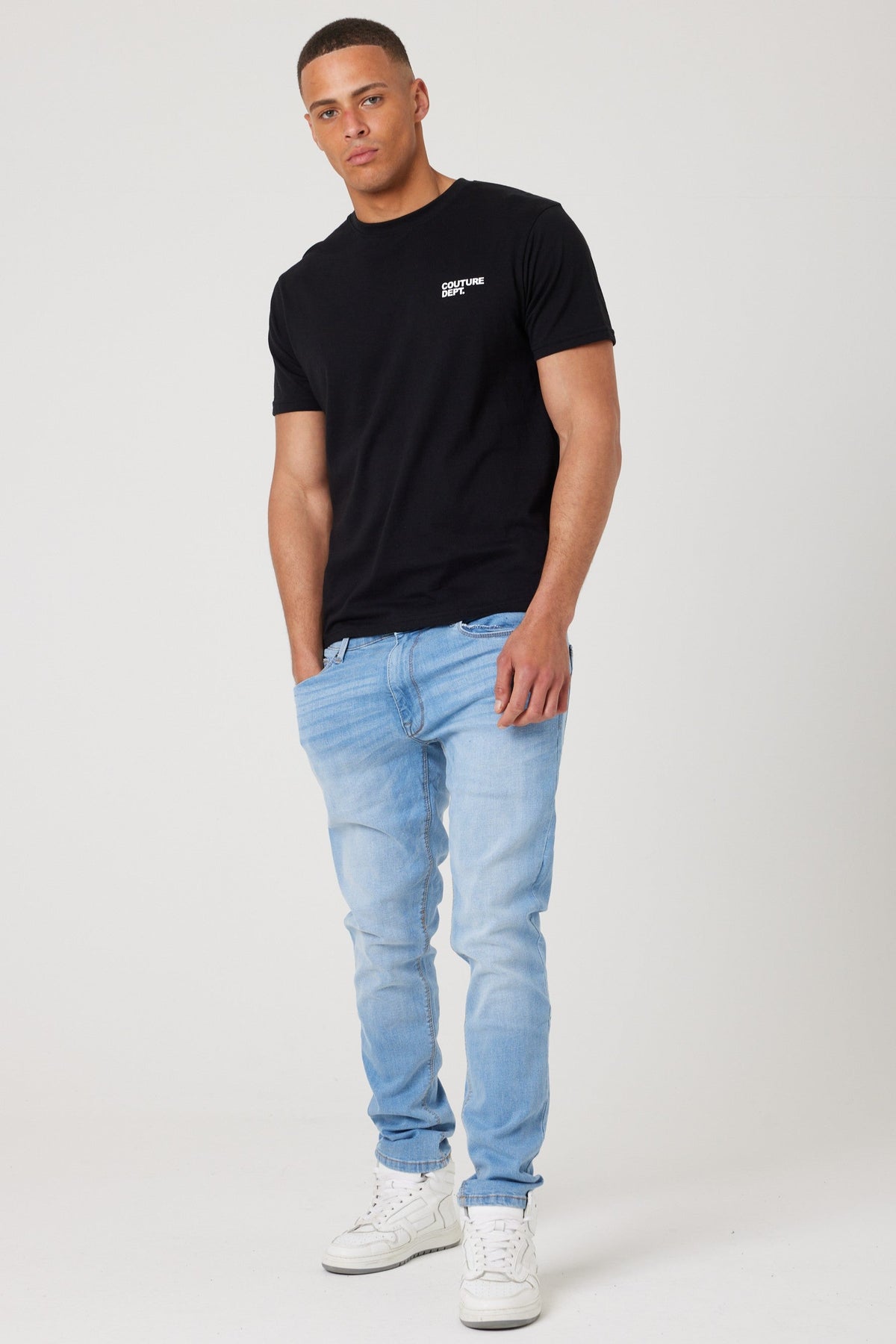 Haydon Walk Regular Fit Cotton T-Shirt - Black/White