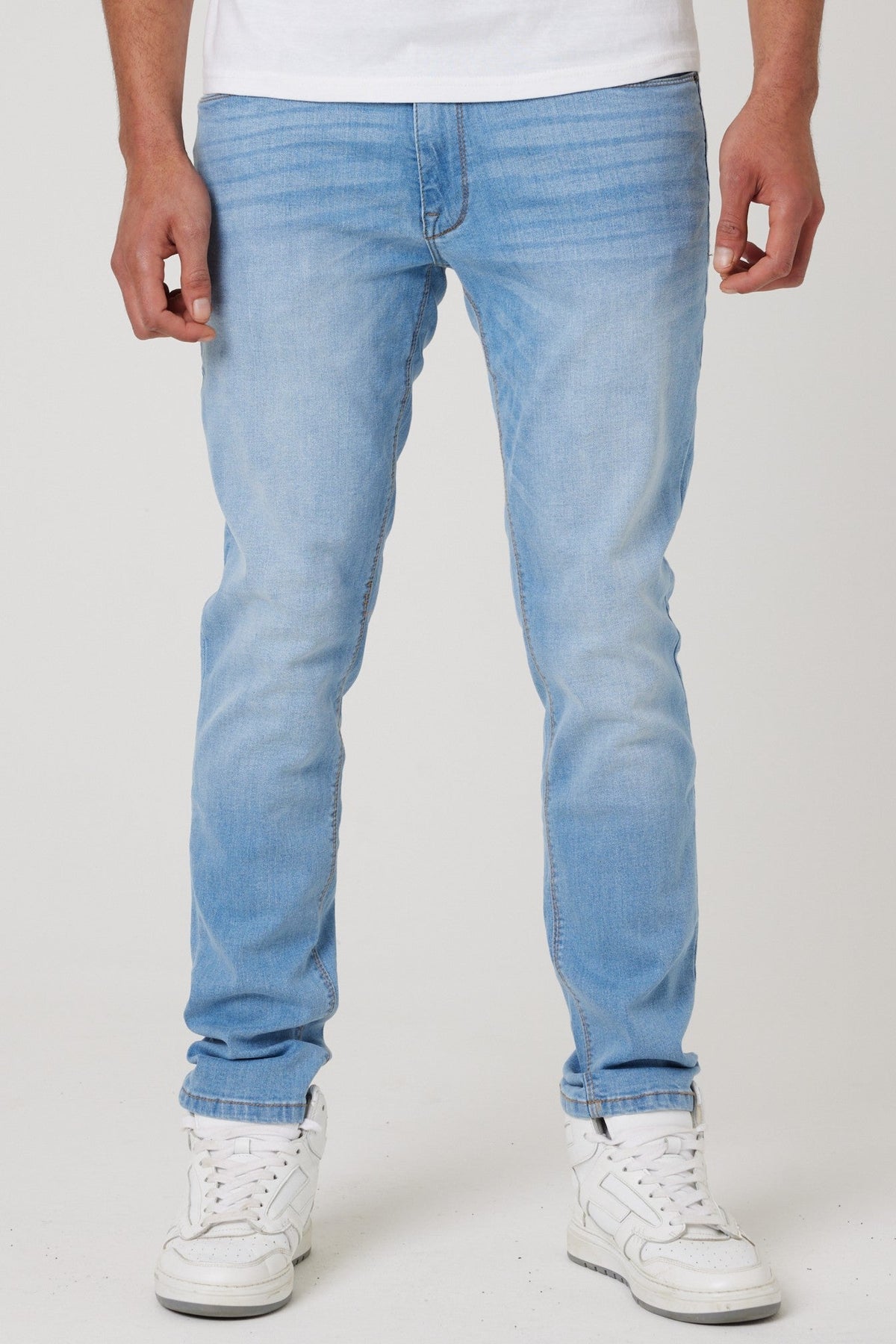 Farnfield Taper Fit Stretch Denim Jeans - Ice Blue