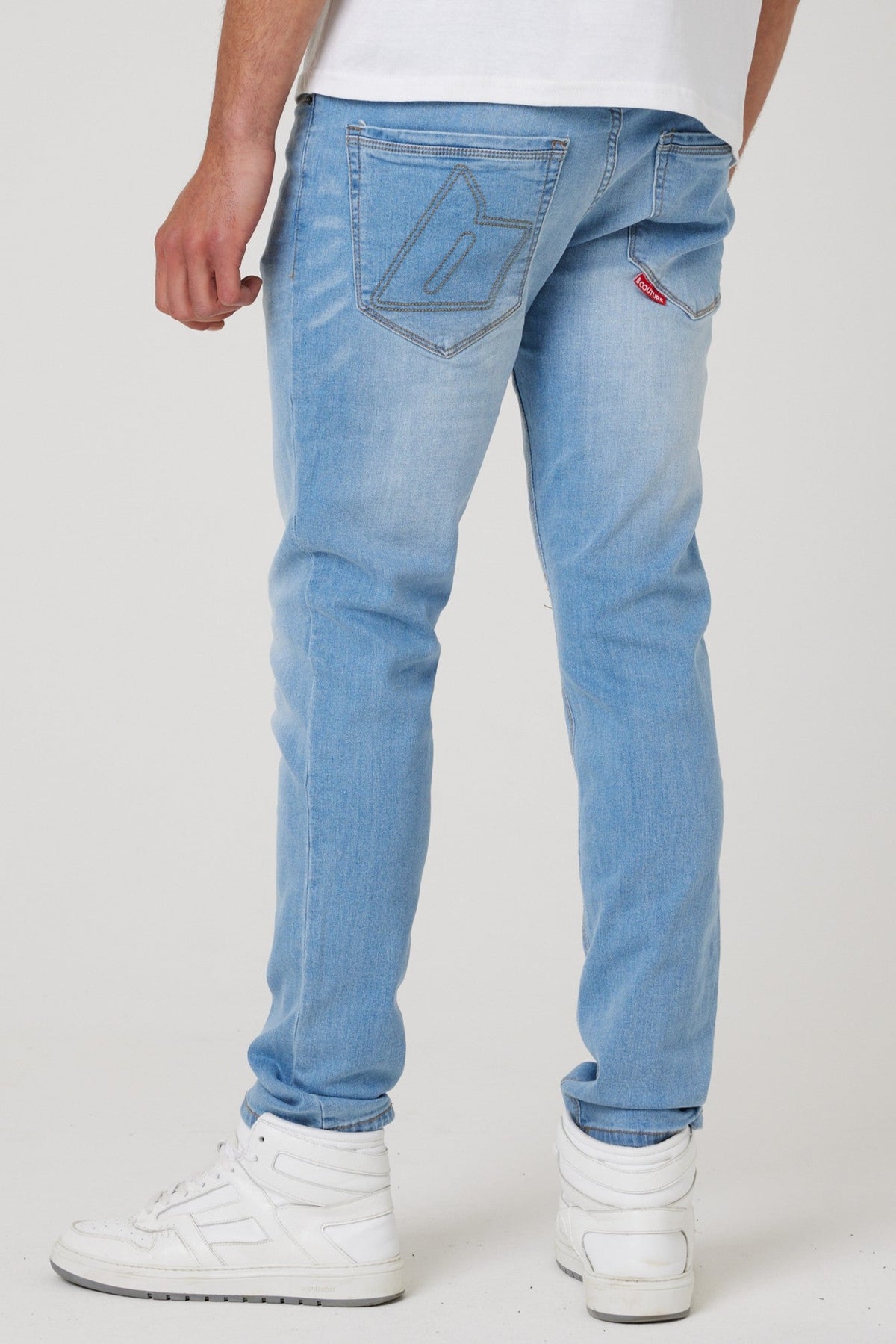 Farnfield Taper Fit Stretch Denim Jeans - Ice Blue