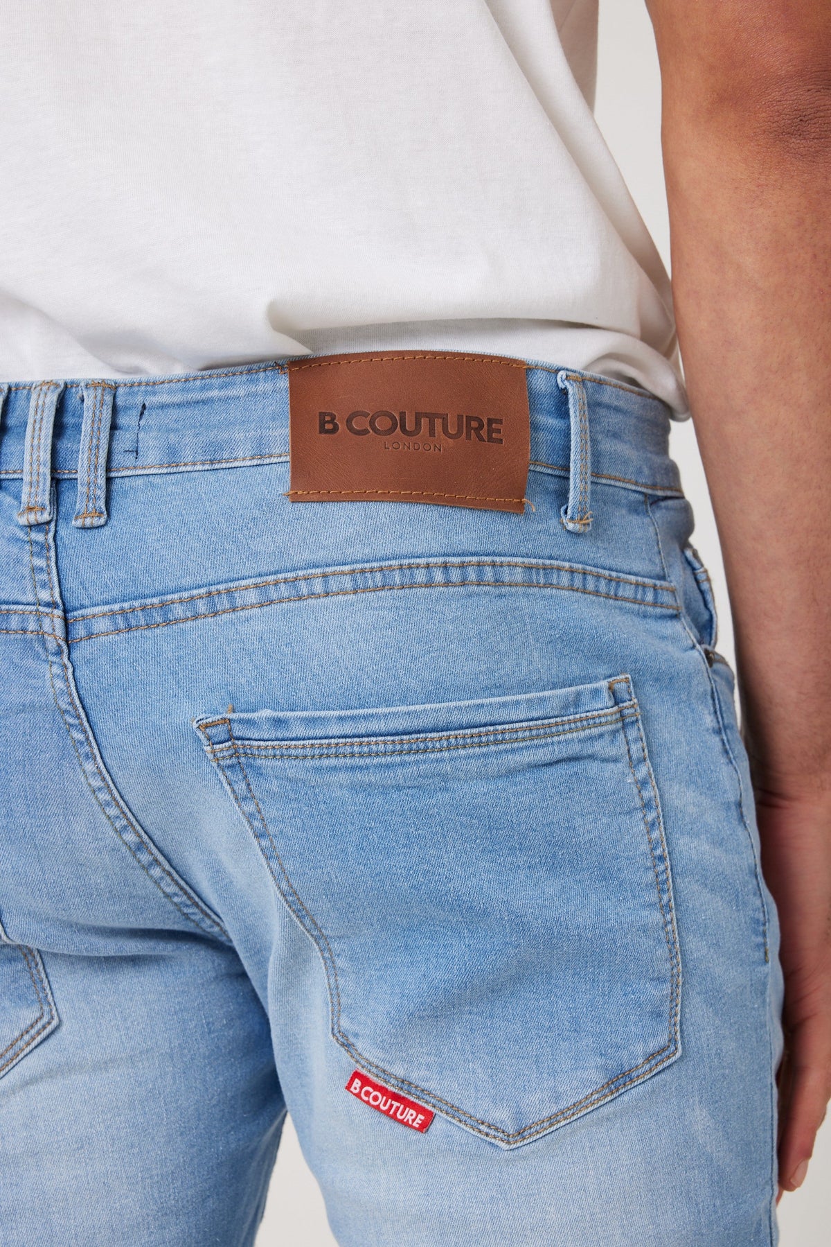 Farnfield Taper Fit Stretch Denim Jeans - Ice Blue