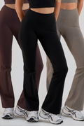 Kairo 3-Pack High-Waisted Flared Leggings - Black/Coffee/Olive
