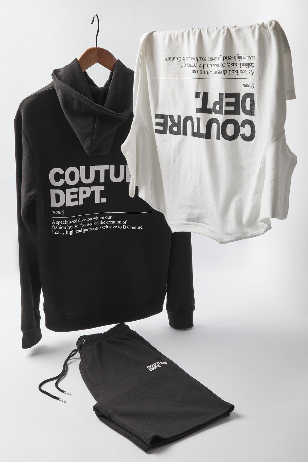 Osborne Shorts, Hoodies & T-Shirt Set - Black/White