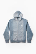 Heavyweight Oversized Couture Dept Zip Hoodie - Light Blue