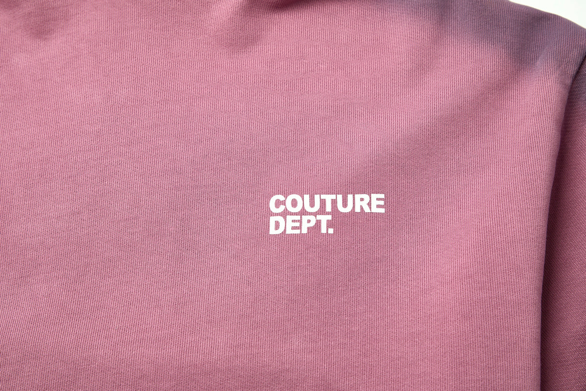 Heavyweight Oversized Couture Dept Hoodie - Pink