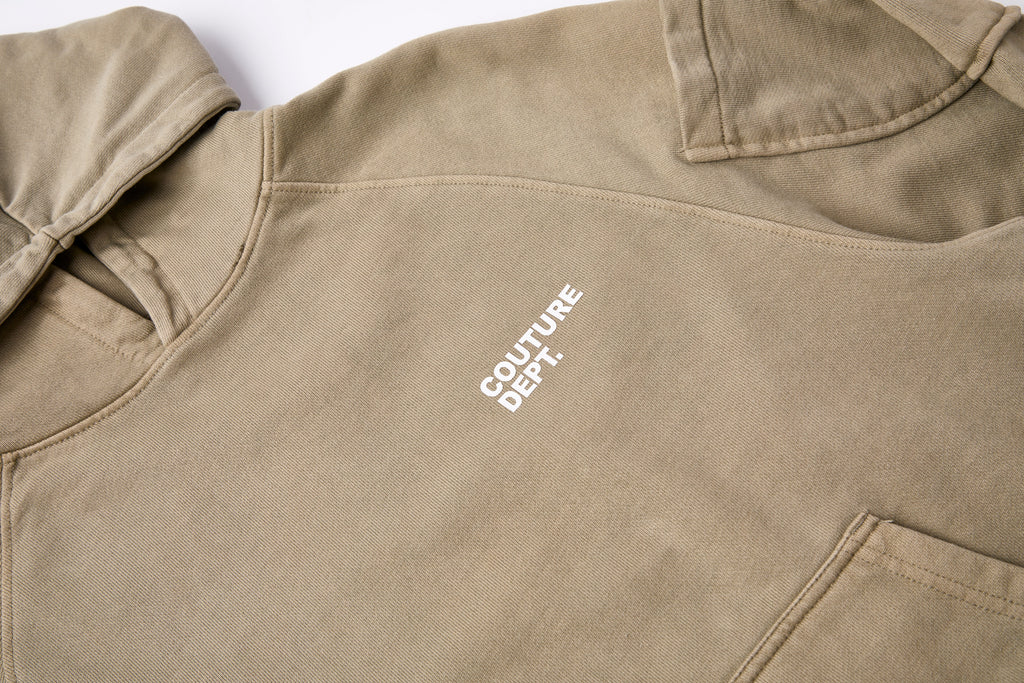 Heavyweight Oversized Couture Dept Hoodie - Khaki