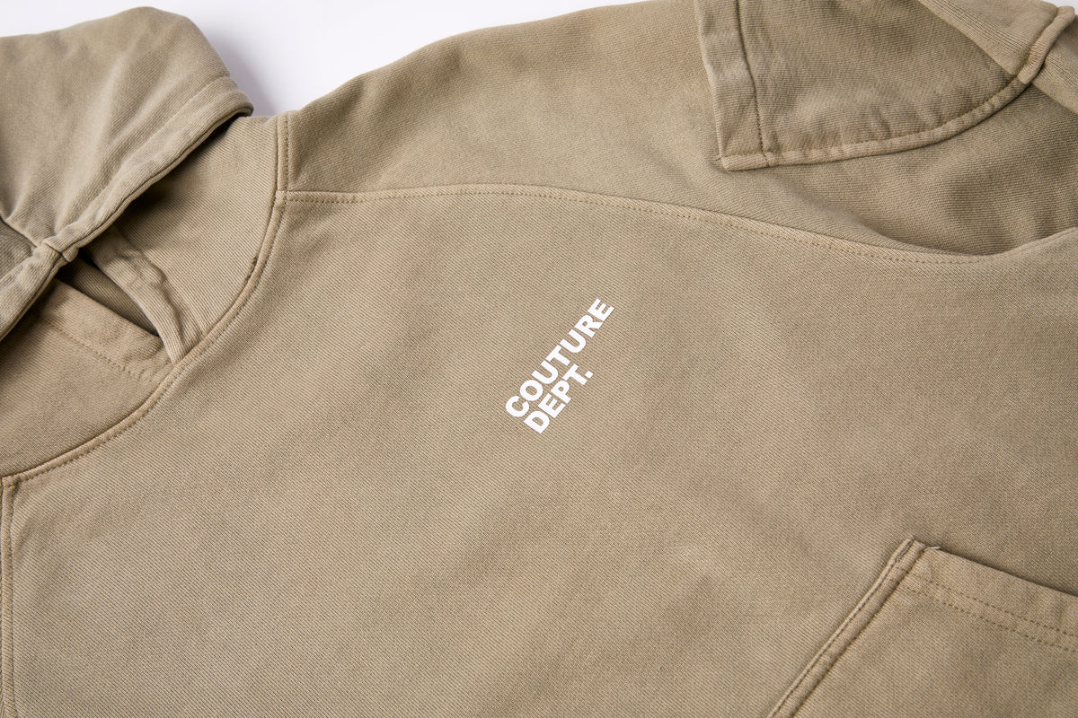 Heavyweight Oversized Couture Dept Hoodie - Khaki