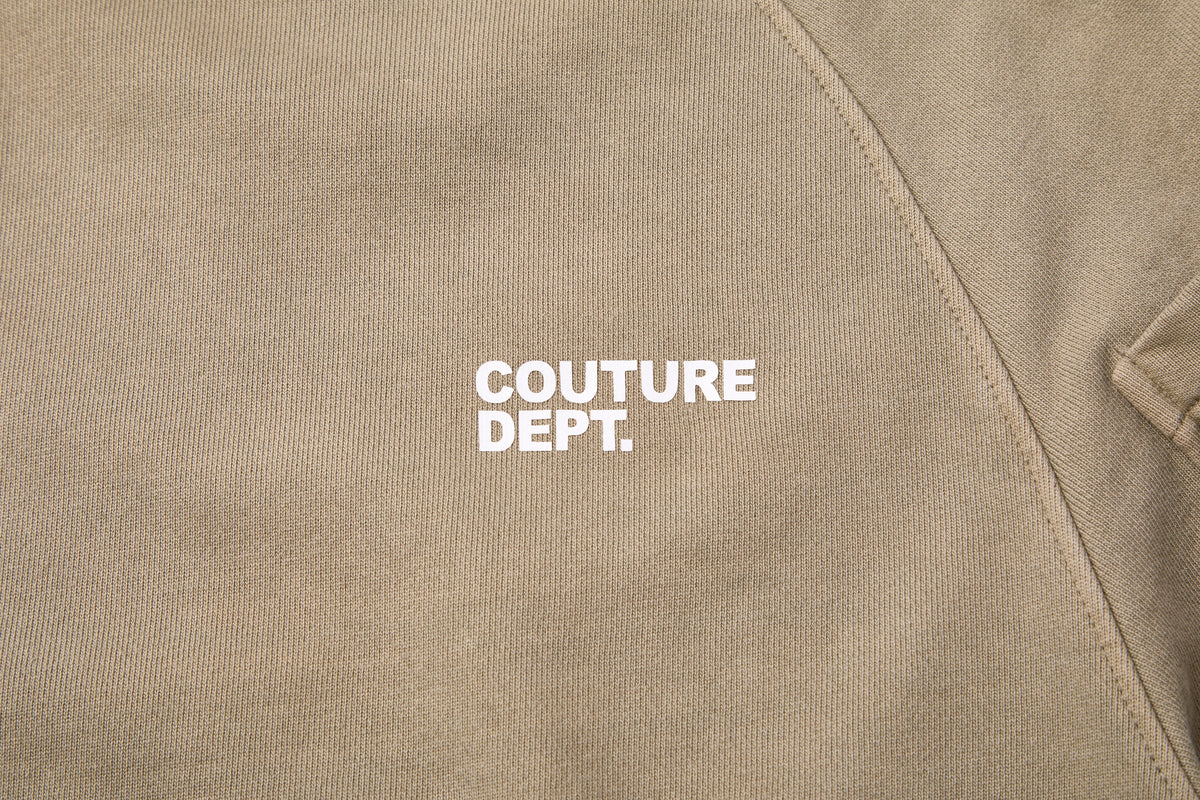 Heavyweight Oversized Couture Dept Hoodie - Khaki
