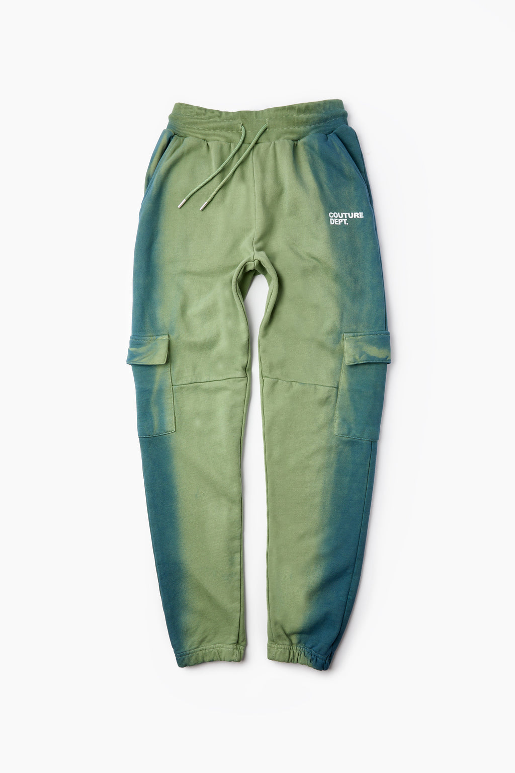 Heavyweight Oversized Couture Dept Cargo Joggers - Green