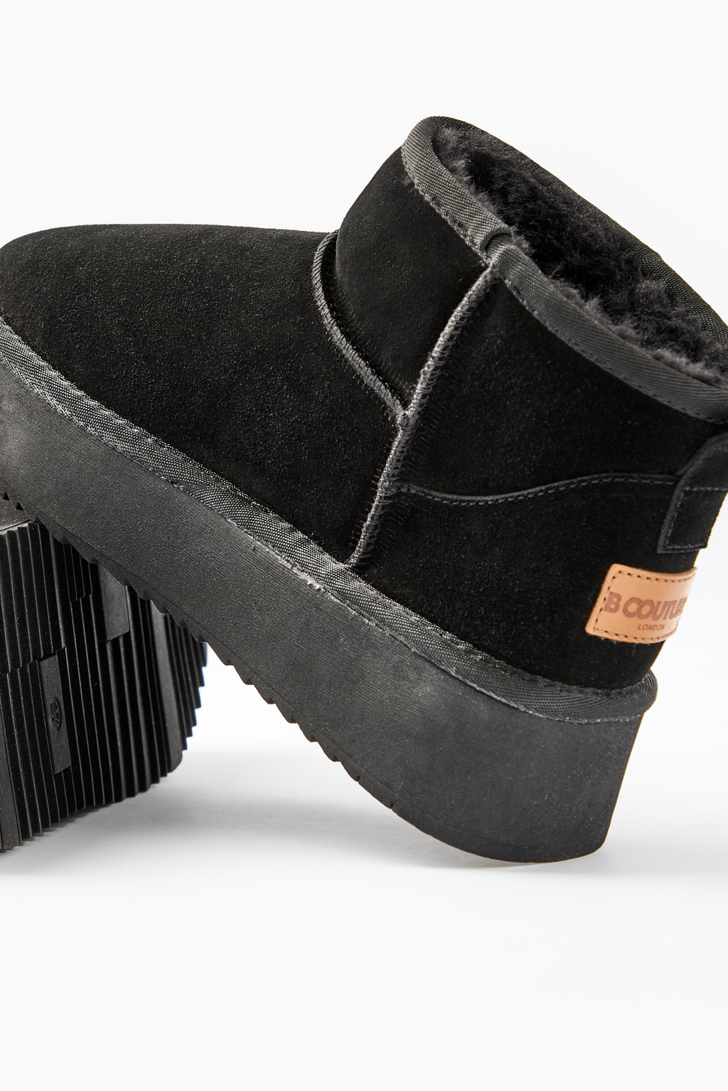 Amwell Genuine Suede Mini Boots - Black