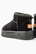Amwell Genuine Suede Mini Boots - Black
