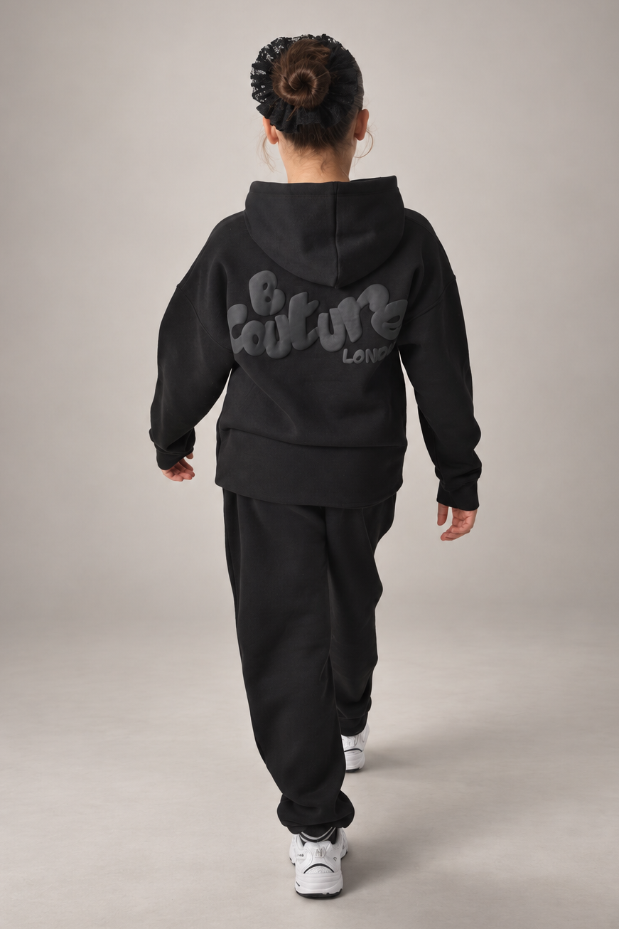 Mini Street Girls Fleece Tracksuit - Black
