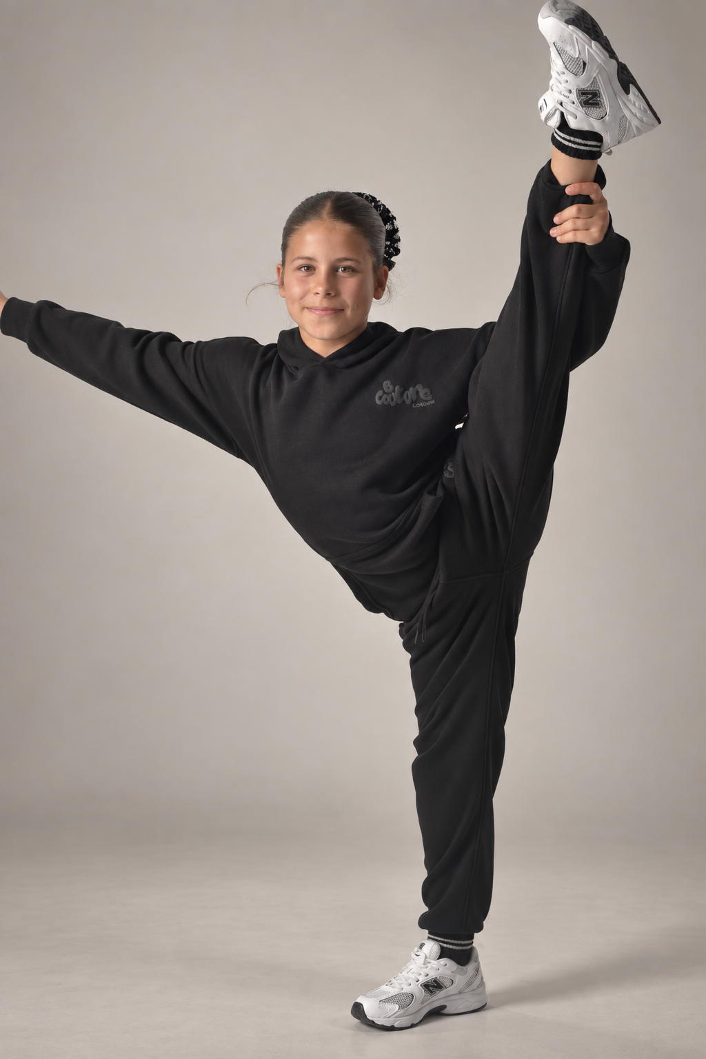 Mini Street Girls Fleece Tracksuit - Black
