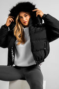 Ashby Cropped Puffer Jacket - Black
