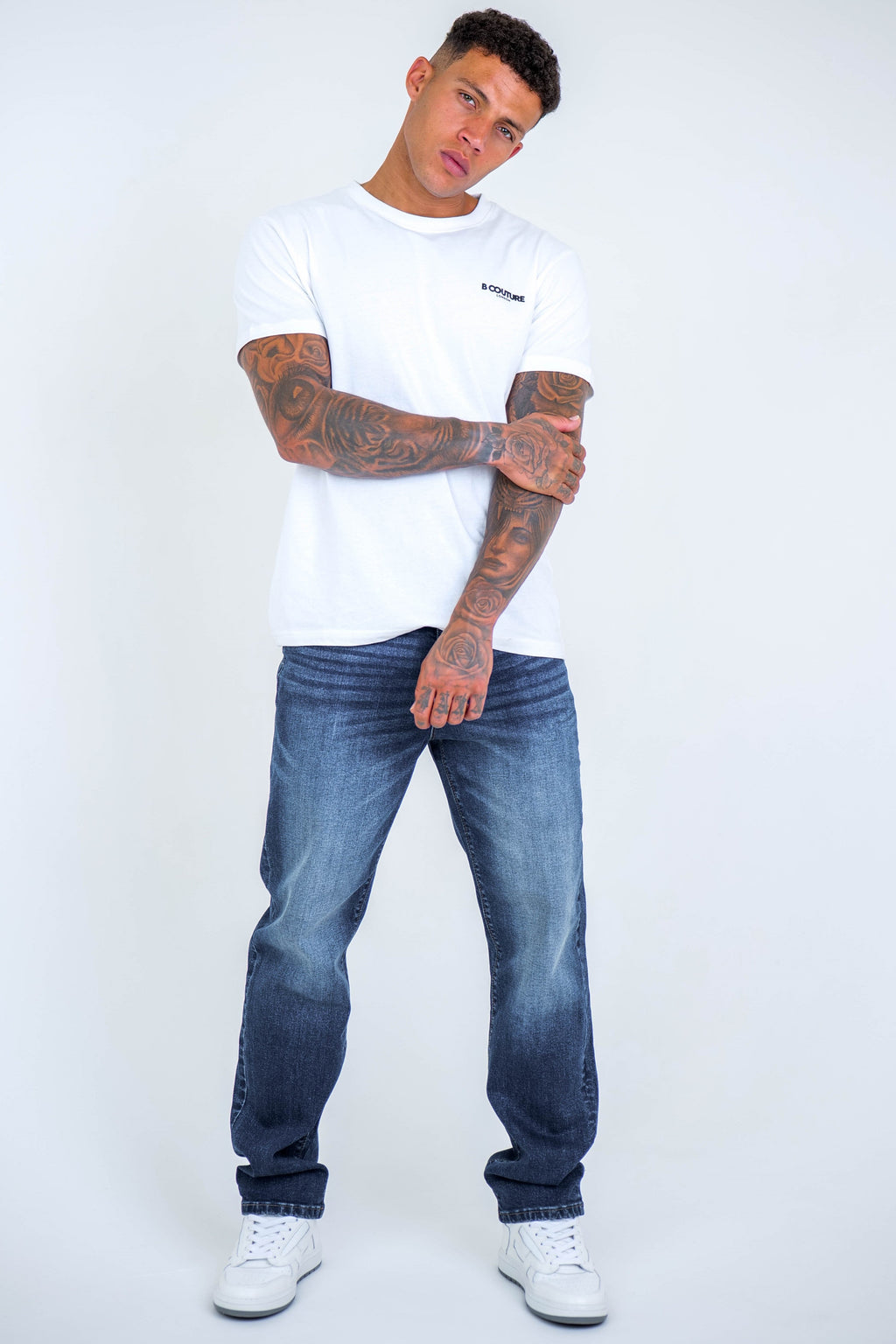Beckenham Straight Fit Stretch Denim Jeans - Dark Blue