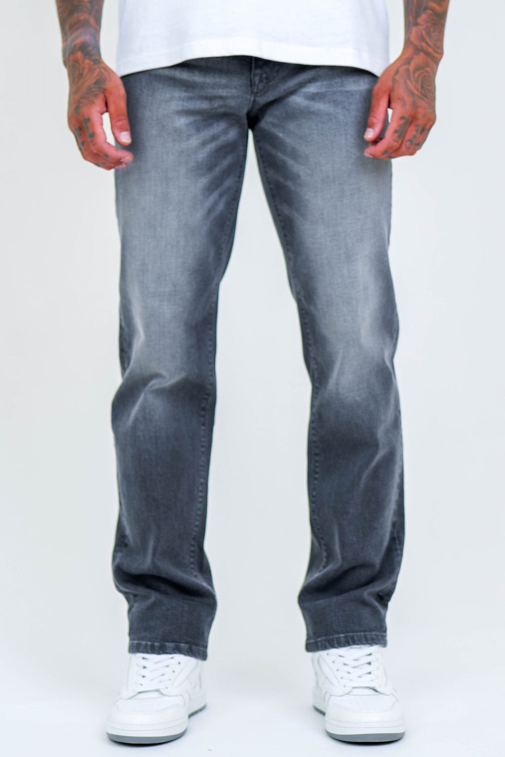 Beckenham Straight Fit Stretch Denim Jeans - Grey