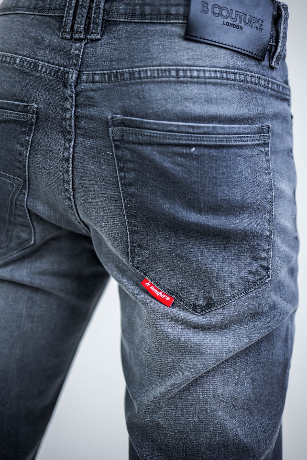 Beckenham Straight Fit Stretch Denim Jeans - Grey