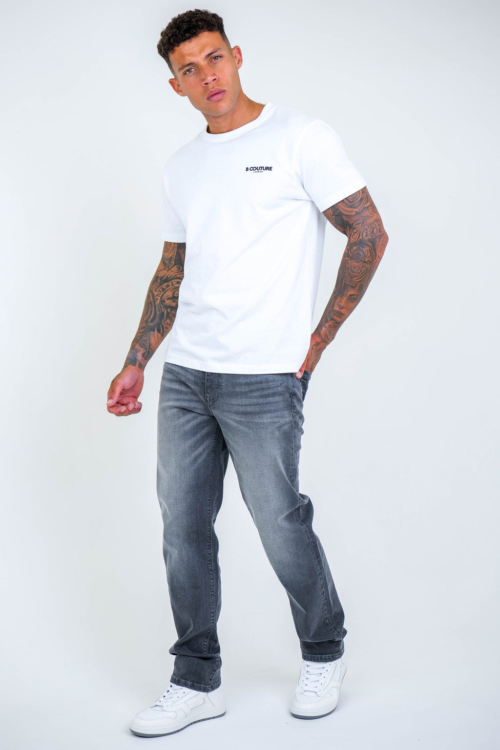Beckenham Straight Fit Stretch Denim Jeans - Grey