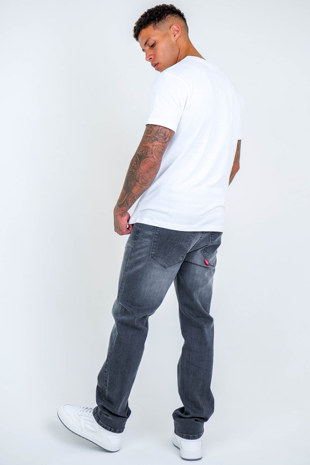 Beckenham Straight Fit Stretch Denim Jeans - Grey