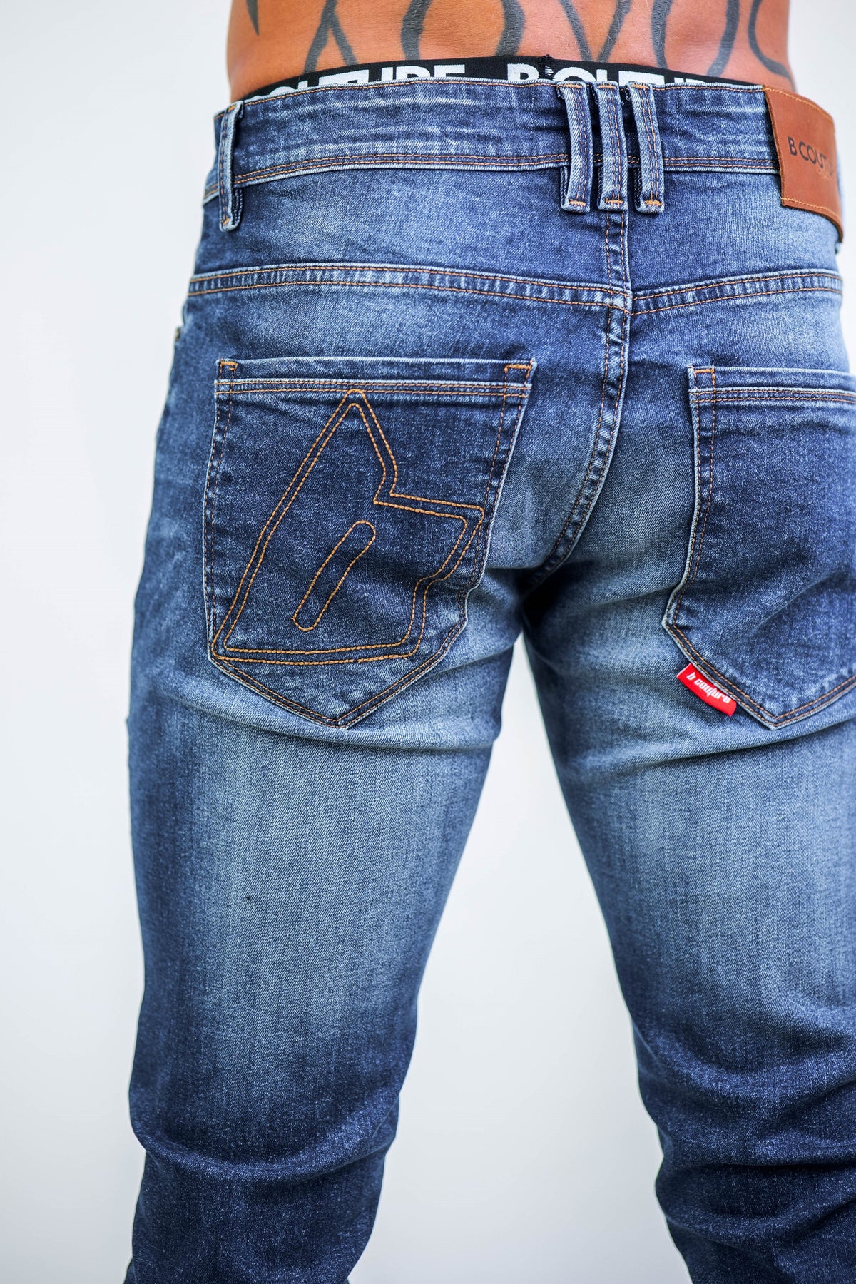 Farnfield Taper Fit Stretch Denim Jeans - Dark Blue