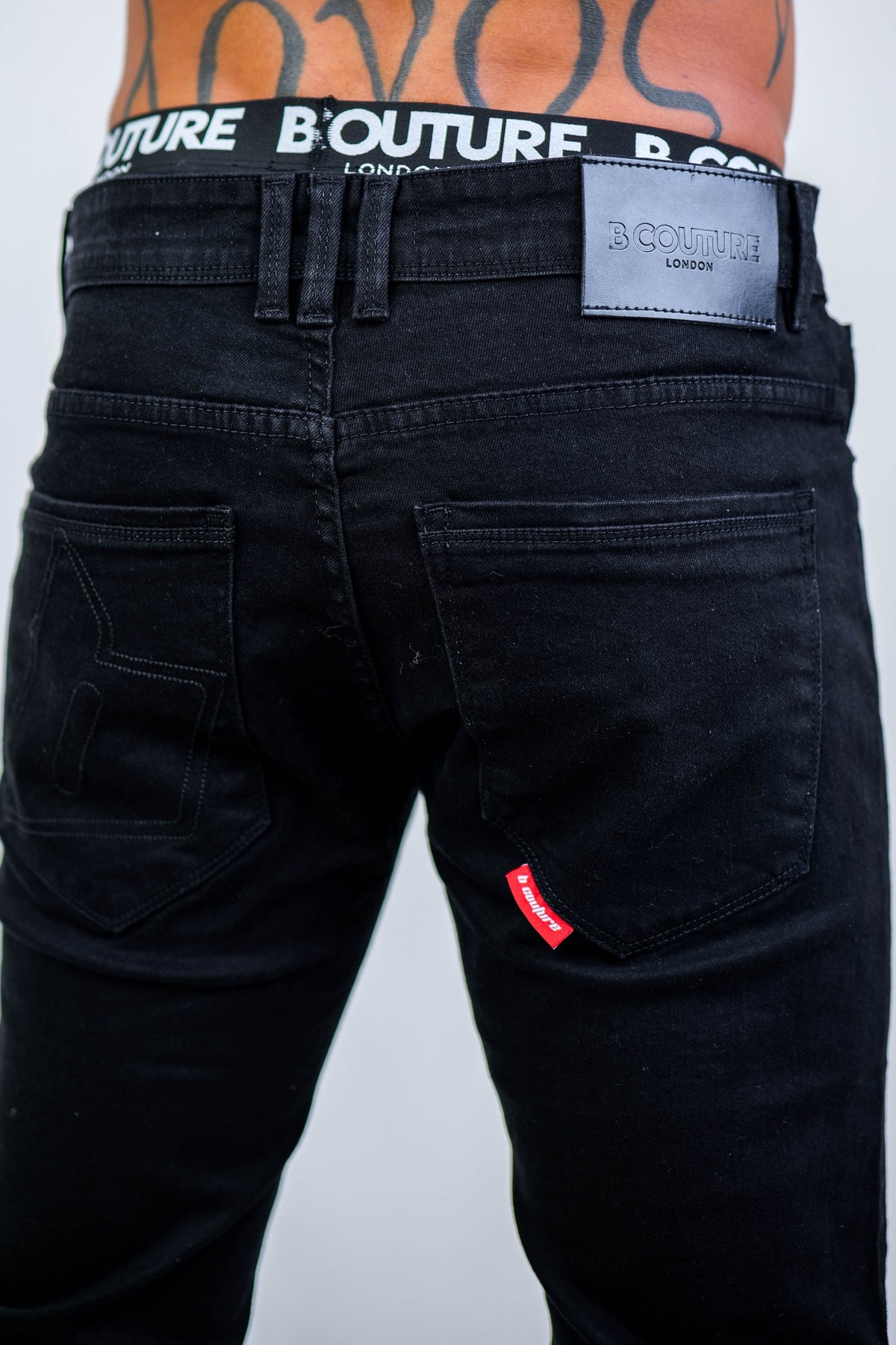 Farnfield Taper Fit Stretch Denim Jeans - Black