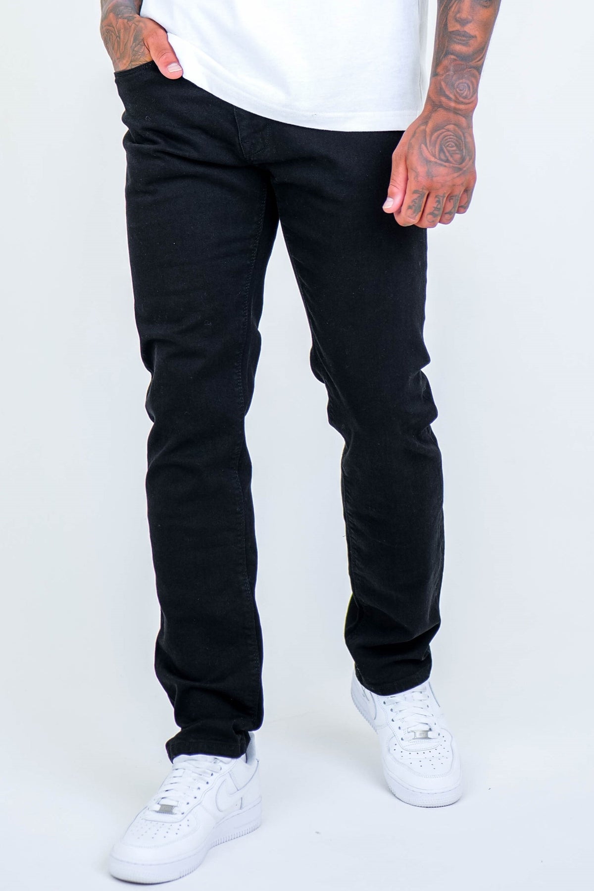 Farnfield Taper Fit Stretch Denim Jeans - Black