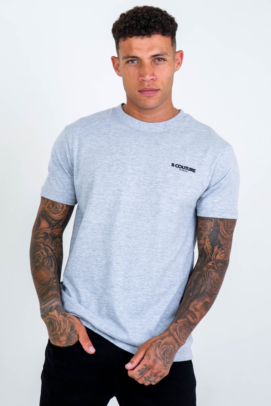 Boston Street Regular Fit Cotton T-Shirt - Grey Marl