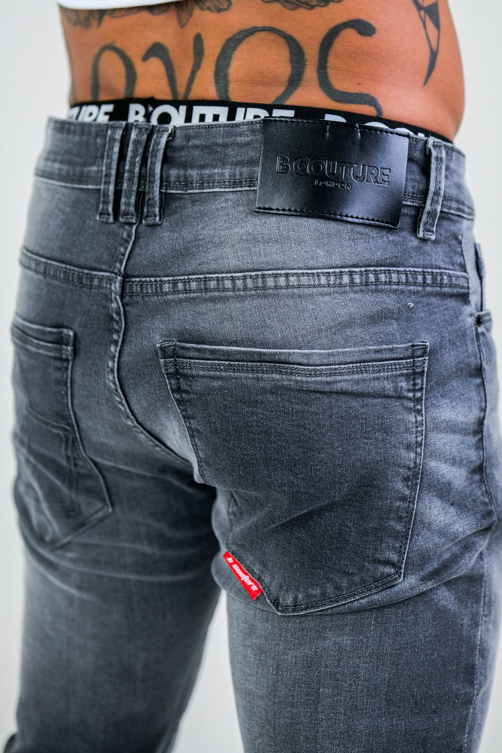 Farnfield Taper Fit Stretch Denim Jeans - Grey
