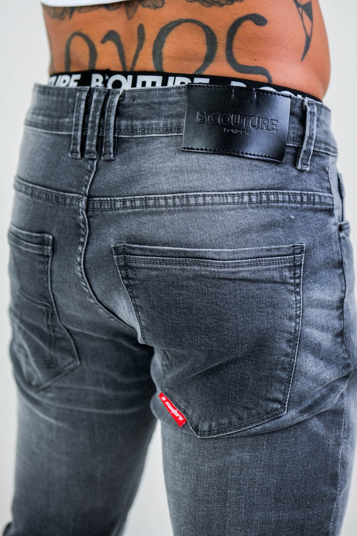 Farnfield Taper Fit Stretch Denim Jeans - Grey