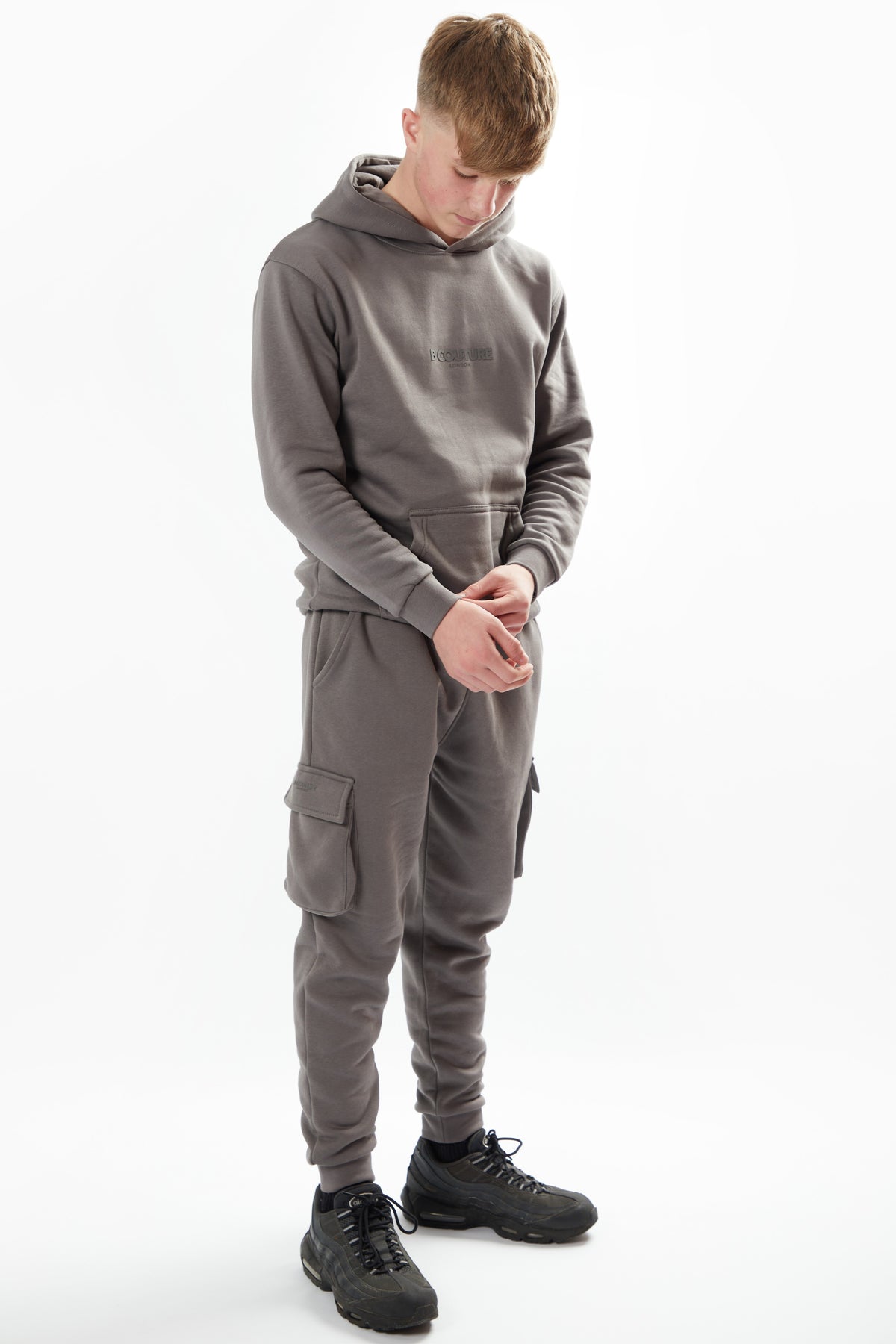 Holmdale Boys Fleece Tracksuit - Pewter