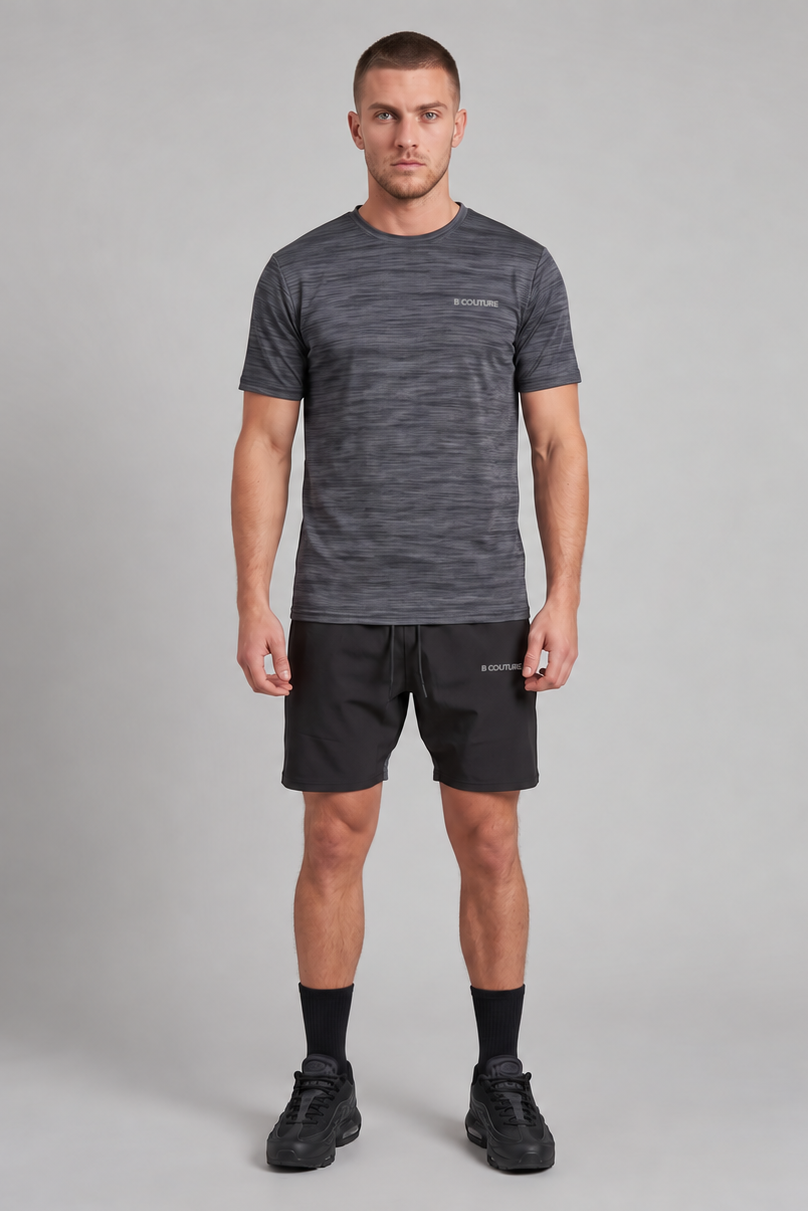 ProFabric Zip Jacket, Shorts & T-Shirt Set - Black/Grey