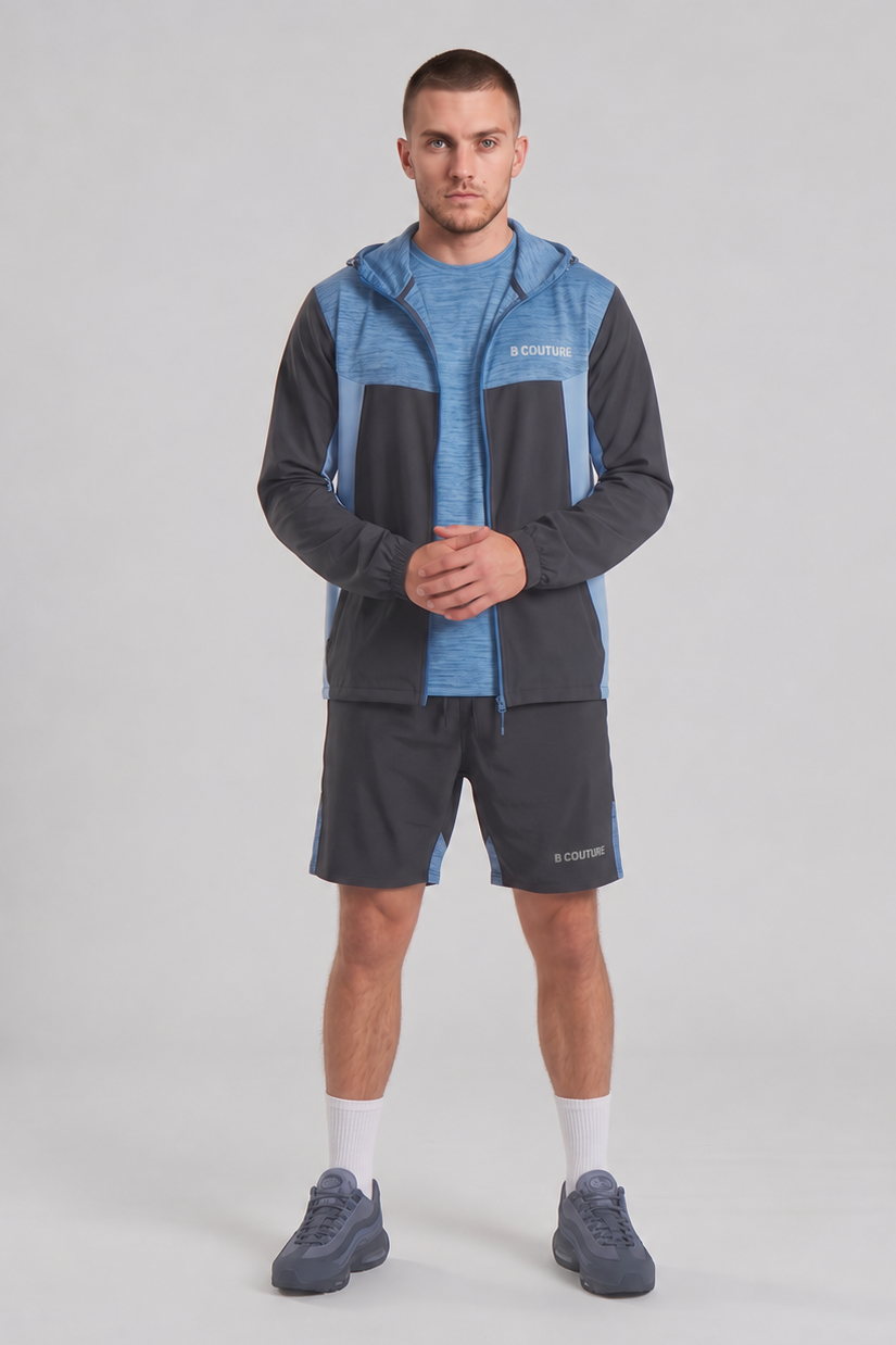 ProFabric Zip Jacket, Shorts & T-Shirt Set - Navy/Blue