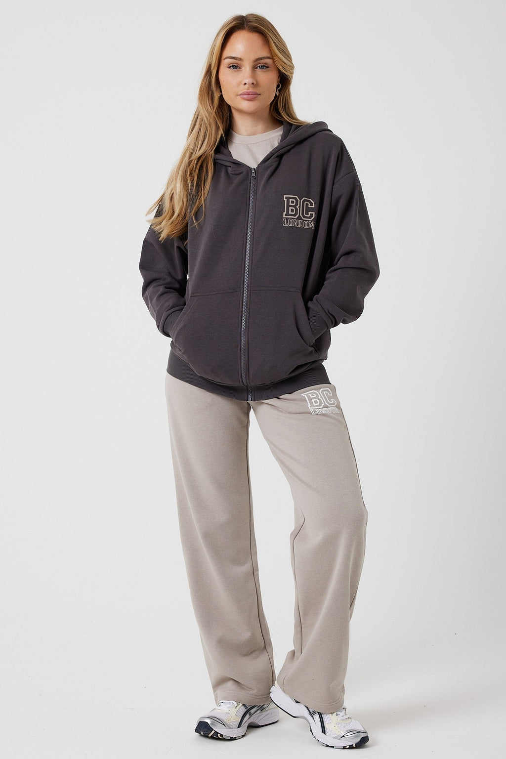 Ralph Street Wide Leg Tracksuit - Grey/Mocha