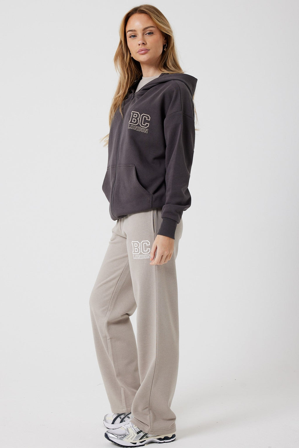 Ralph Street Wide Leg Tracksuit - Grey/Mocha