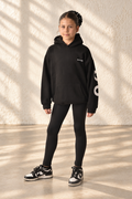VXN Girls Leggings & Hoodie Set - Black