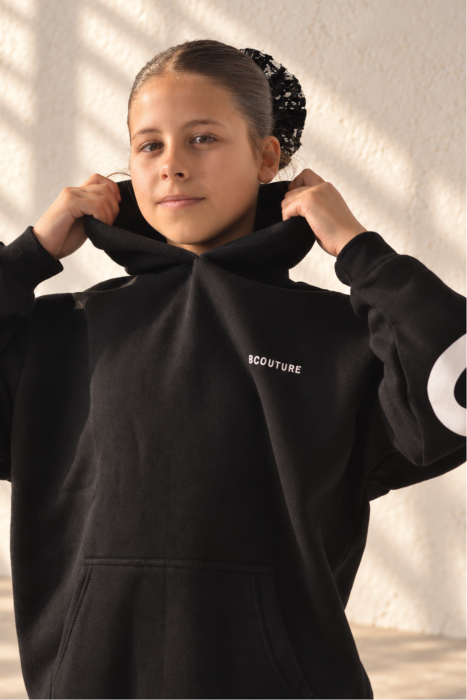 VXN Girls Leggings & Hoodie Set - Black